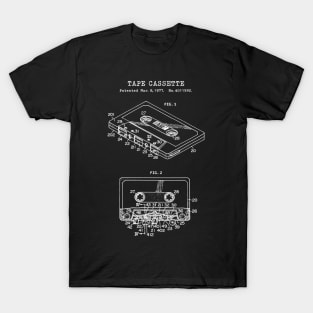 Tape Cassette Patent White T-Shirt